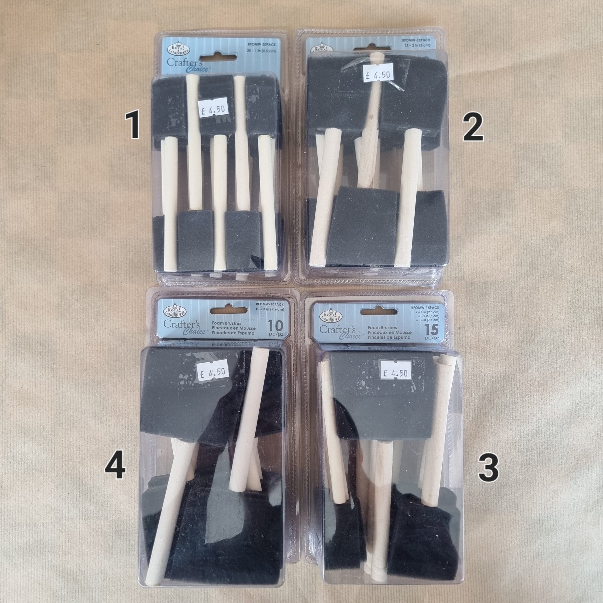 Crafter's Choice Rectangular Black Sponge Brushes