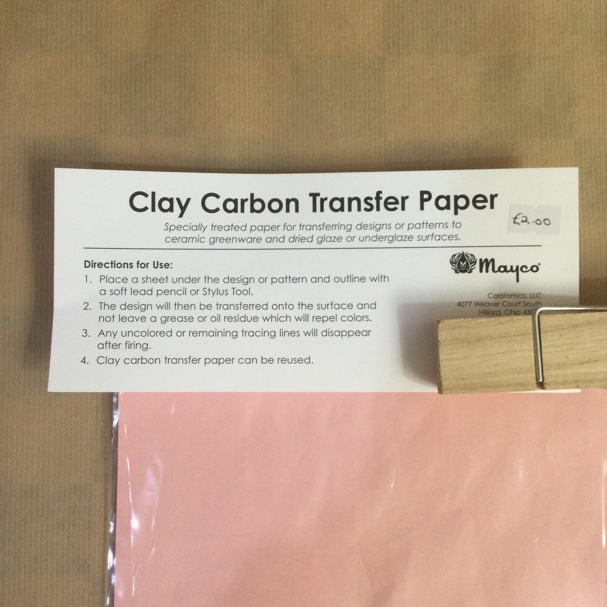Clay Carbon Transfer Paper