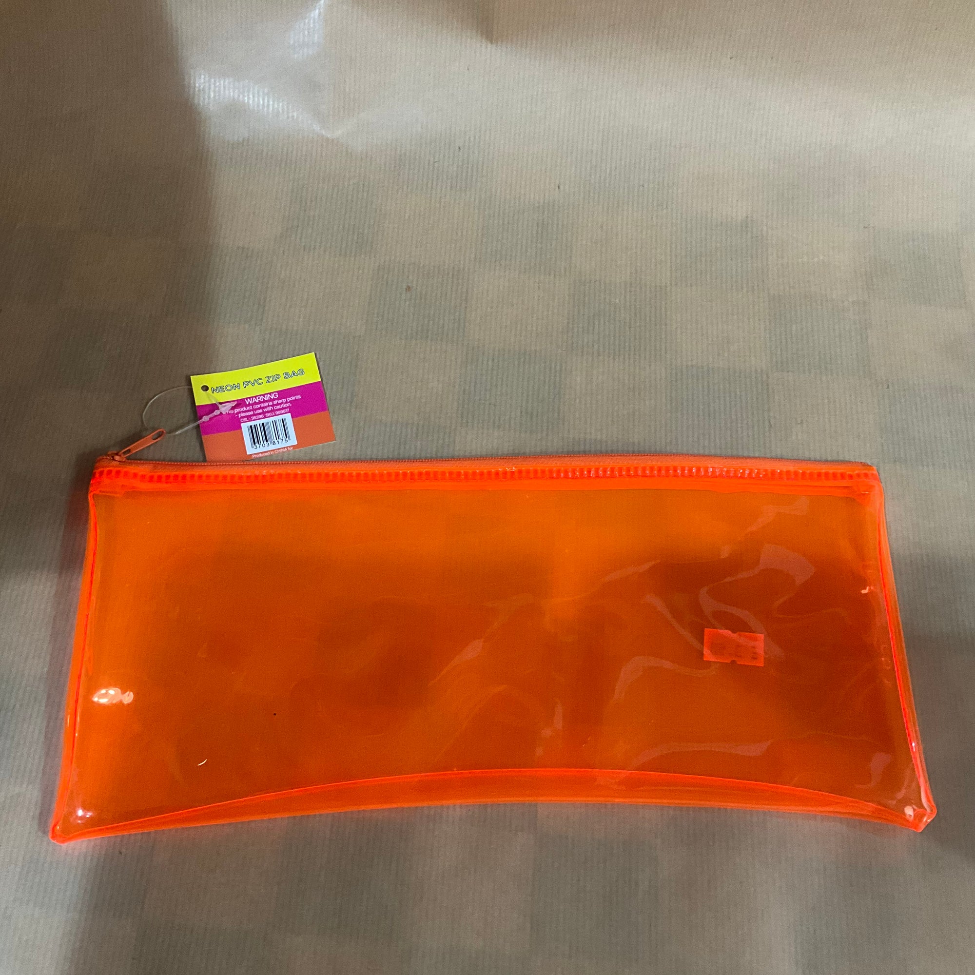 Neon PVC Zip pencil case