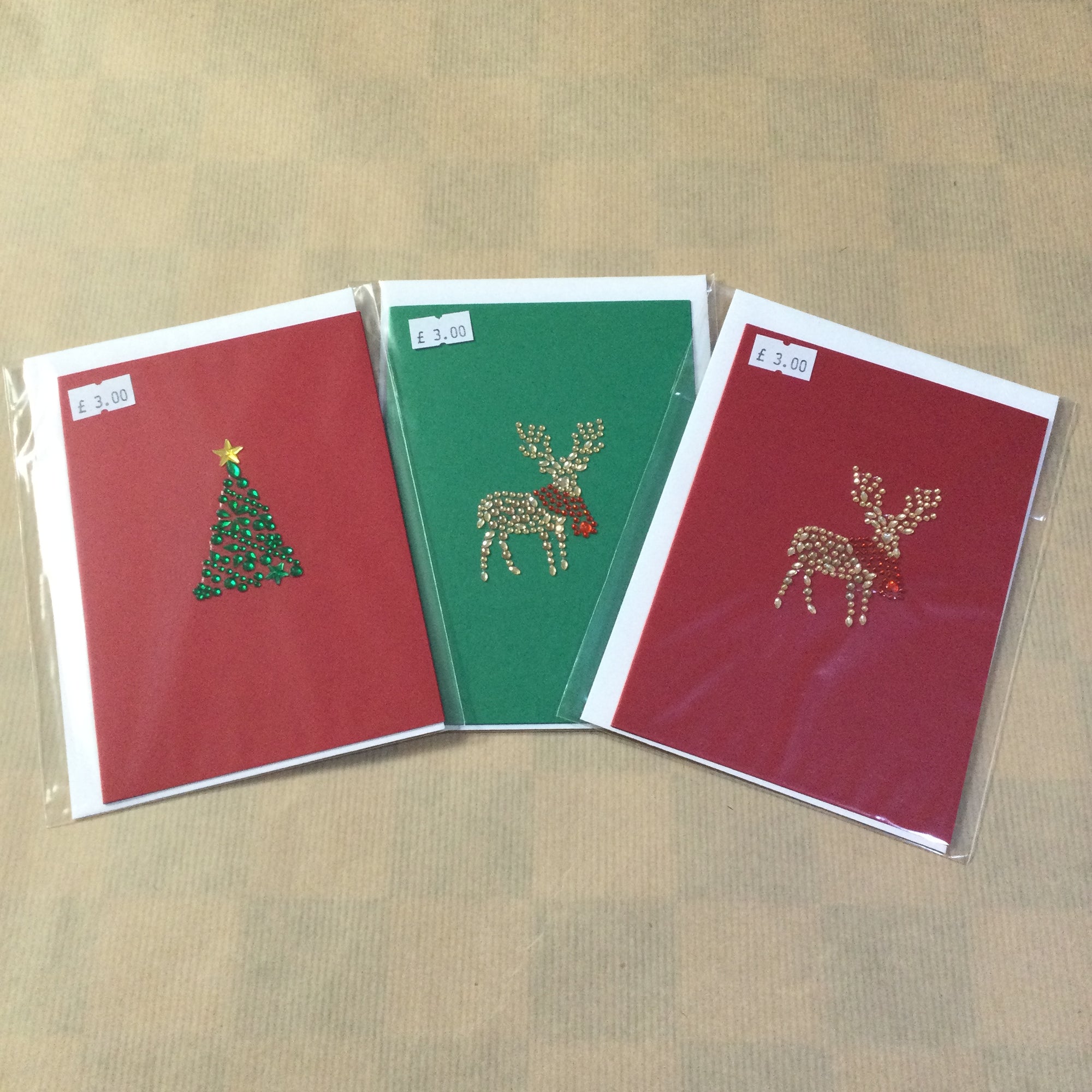 Handmade Gem Christmas Cards