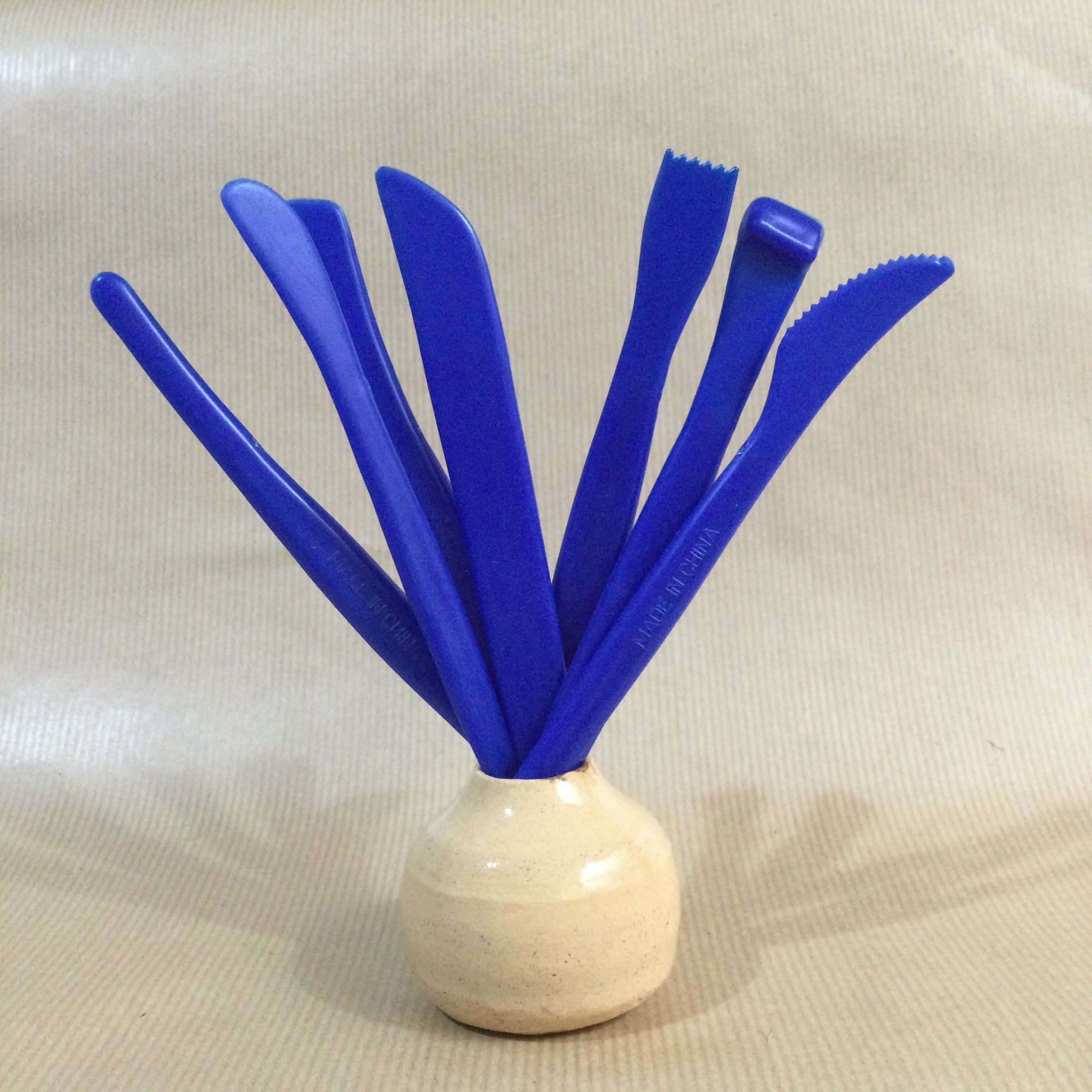 Blue plastic modelling tool