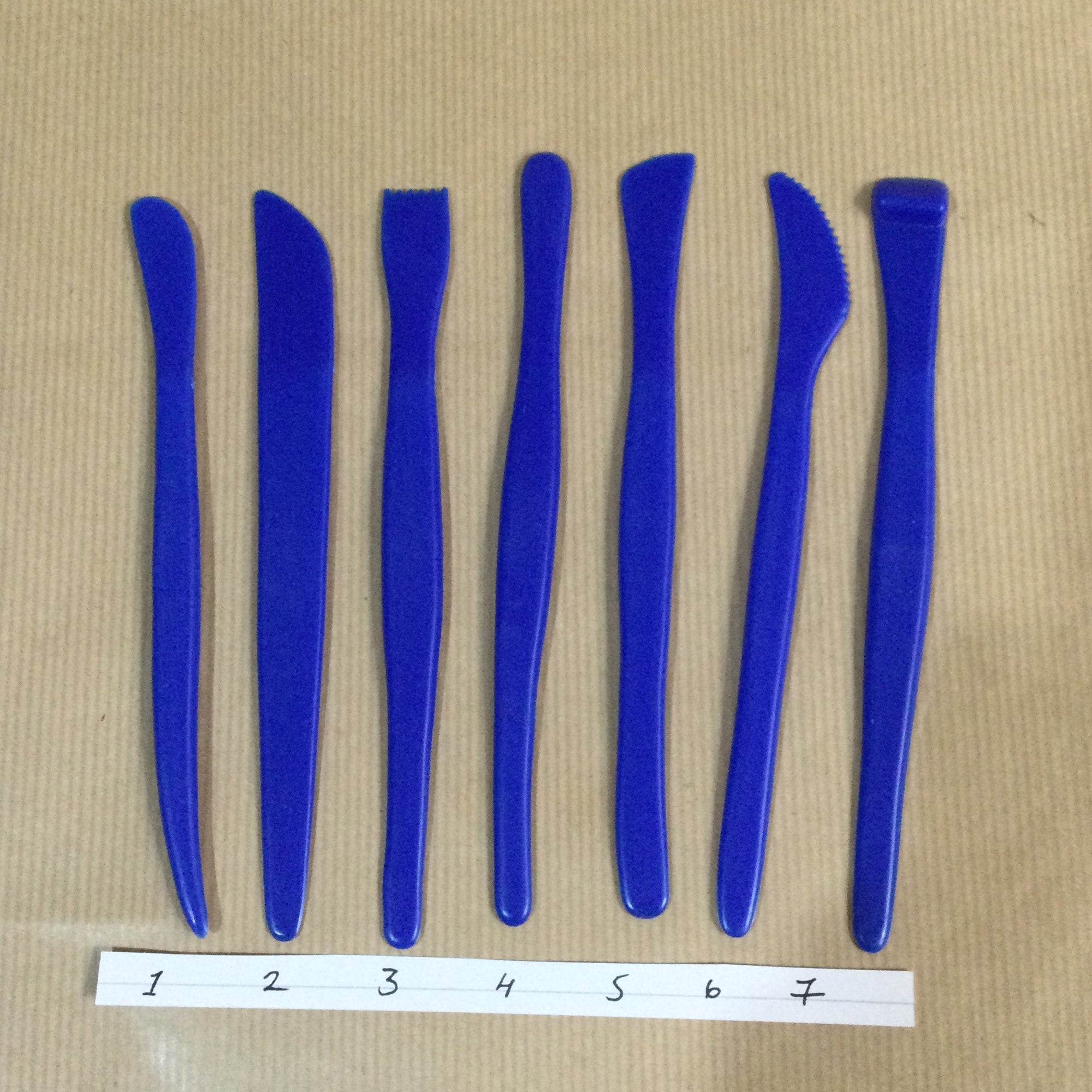 Blue plastic modelling tool