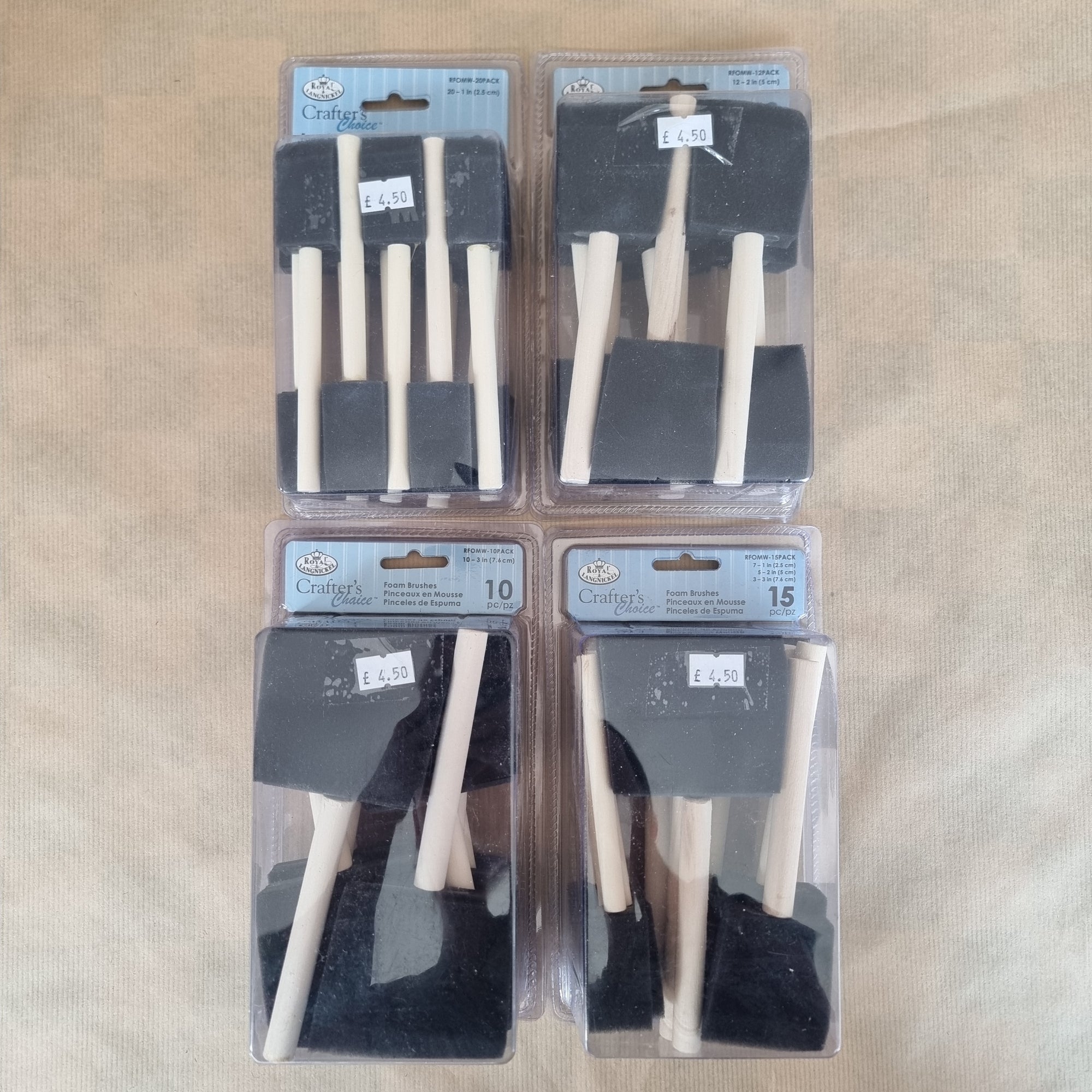 Crafter's Choice Rectangular Black Sponge Brushes