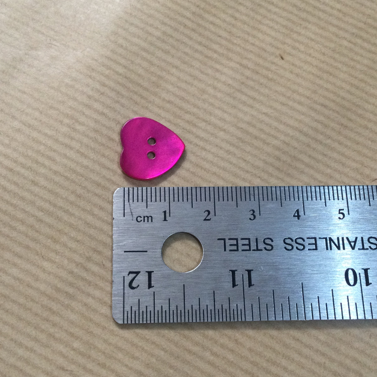 Heart shaped buttons - pearlescent pink
