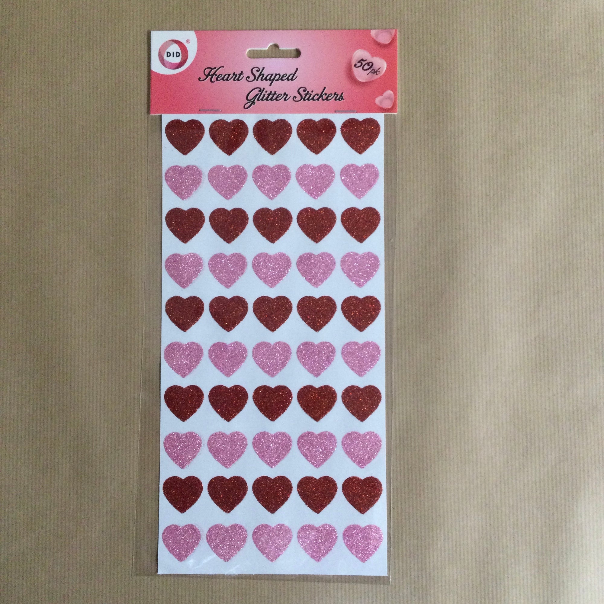 Heart Shaped Glitter Stickers