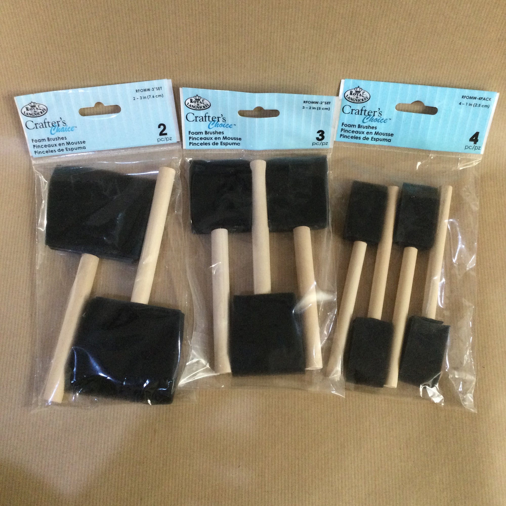 Crafter's Choice Rectangular Black Sponge Brushes