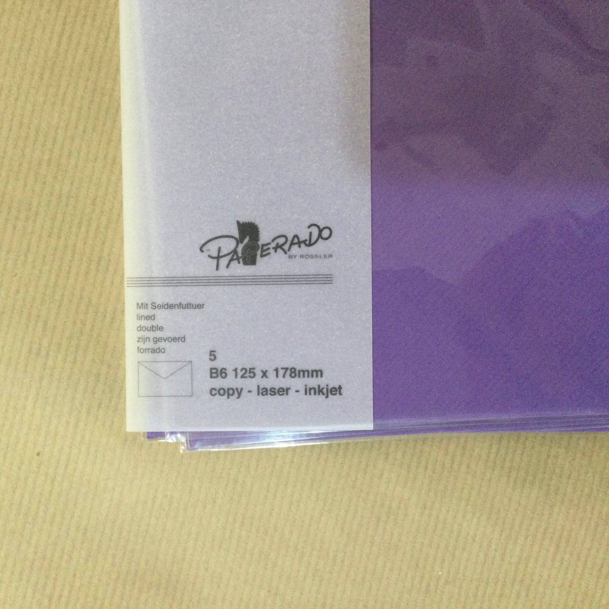 Rossler Papier - Coloured evelopes - pack of 1