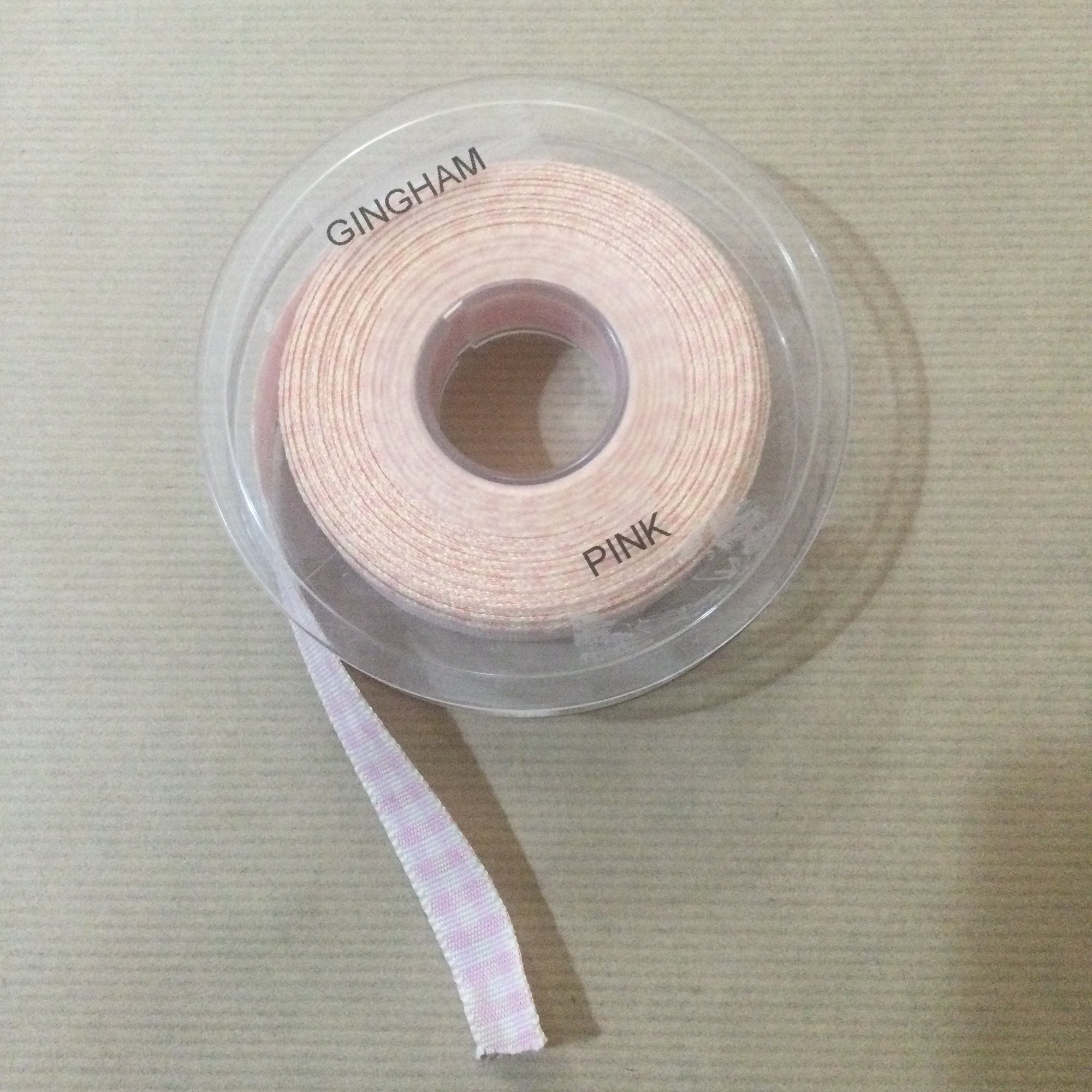 Gingham Ribbon (cut to length) - Pink
