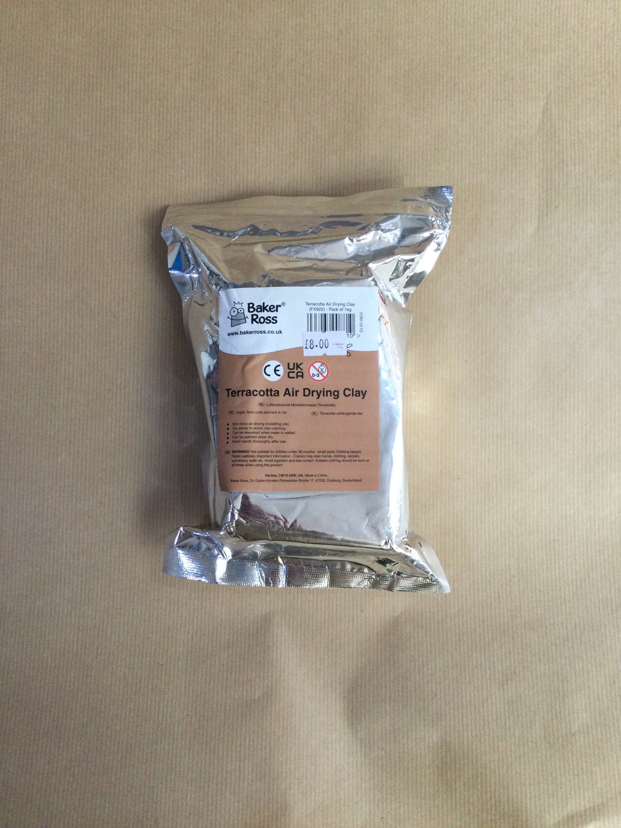 Terracotta Air Drying Clay - 1KG Baker Ross