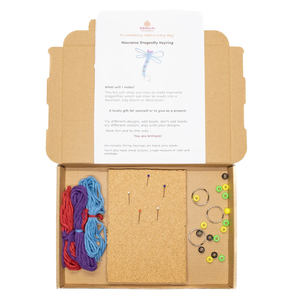 Wild Roots Creative Crafty Pack - Macrame Dragonfly Craft Kit