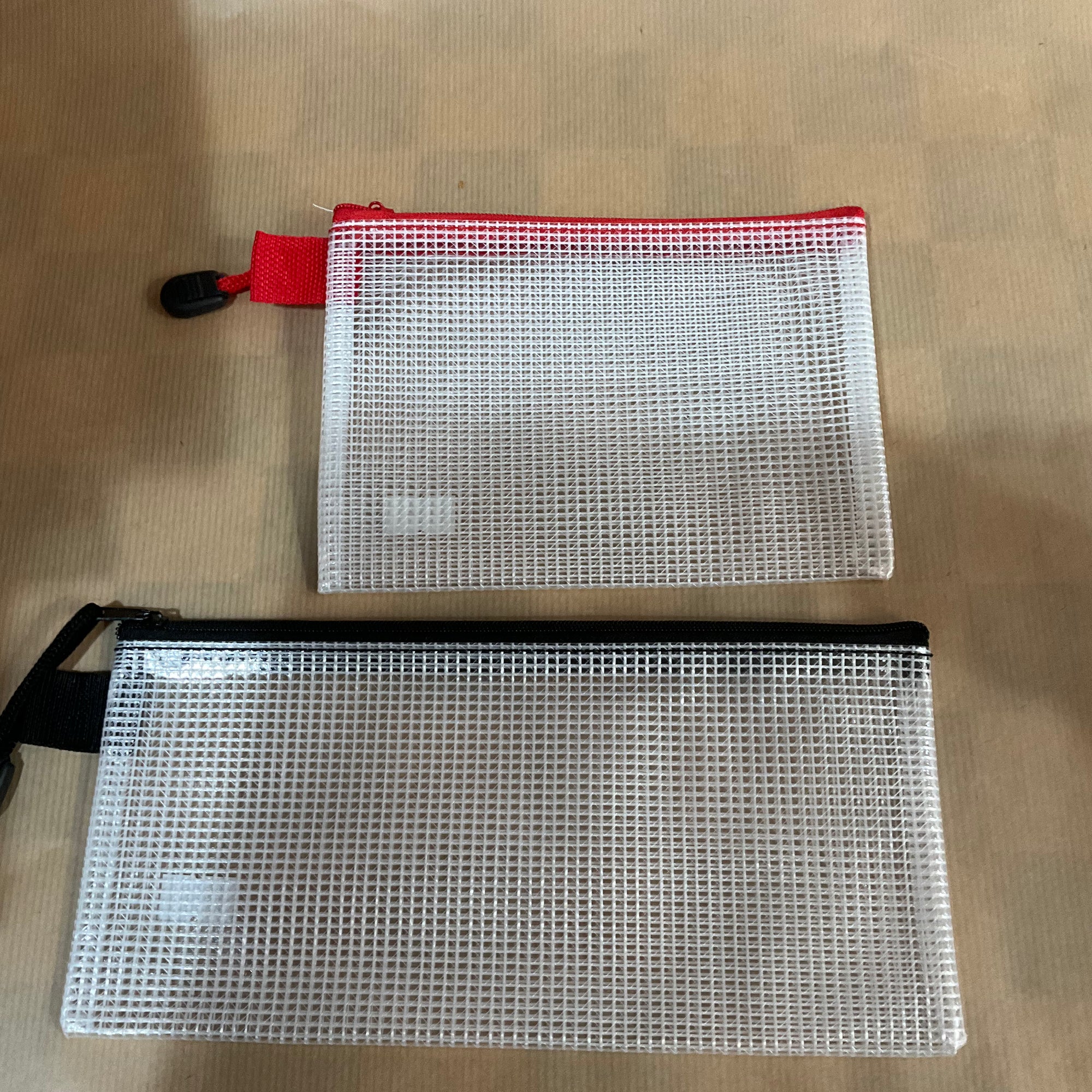 Plastic netted rectangular pencil cases
