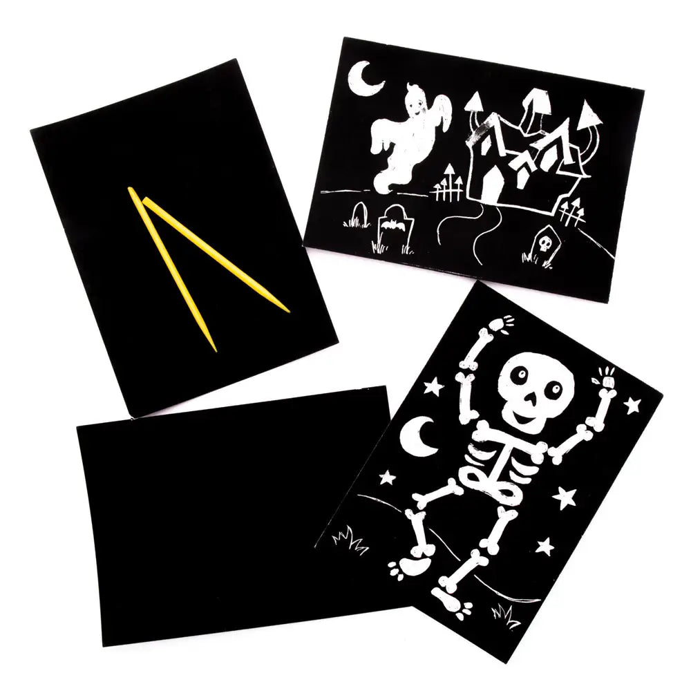 Glow in the dark scratch art sheets