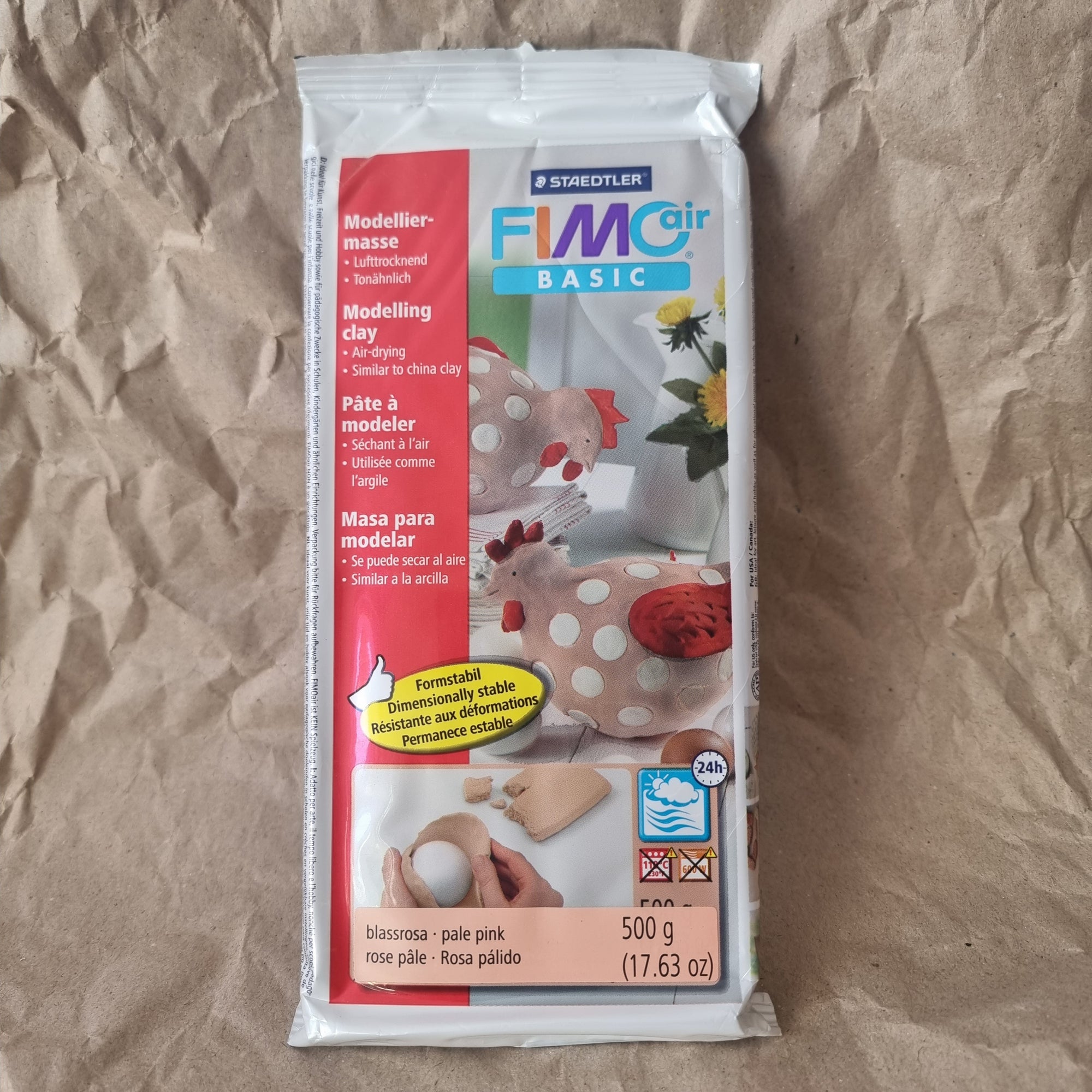 Air drying clay - 500g Fimo Pale Pink