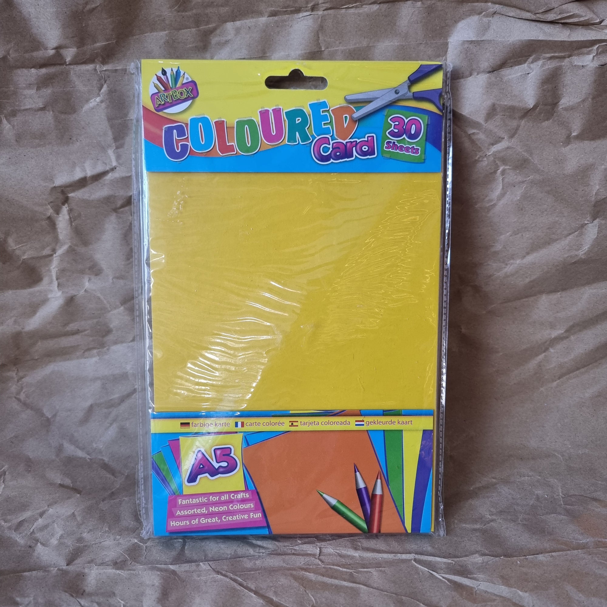 A5 sheets of Primary Coloured card x 30 sheets