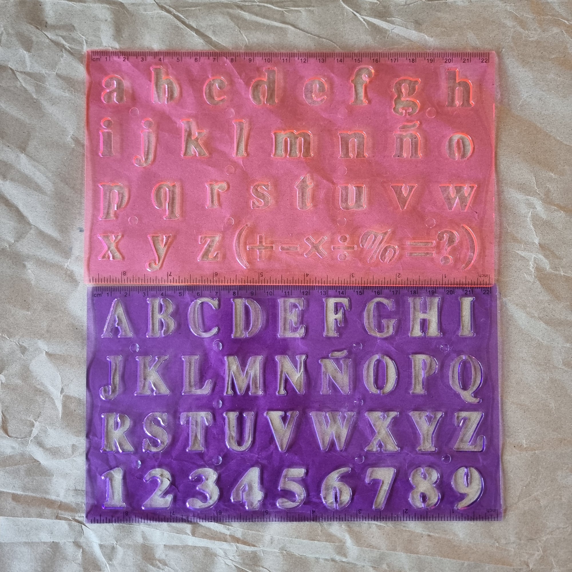 Alphabet stencil pack - 2 stencils