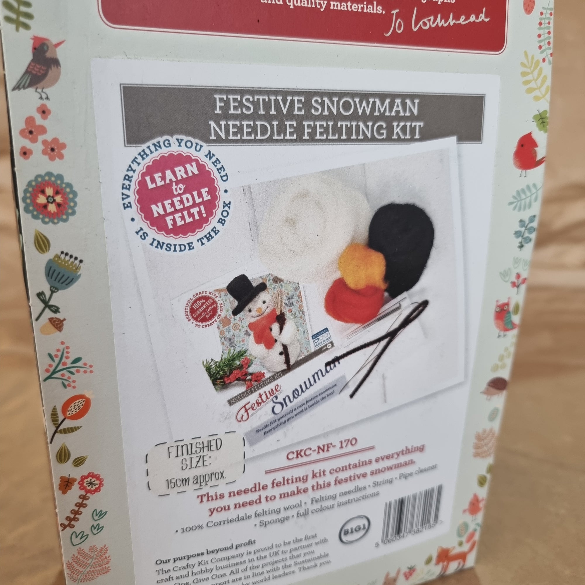 Needle Felting Kit ~ Festive Snowman