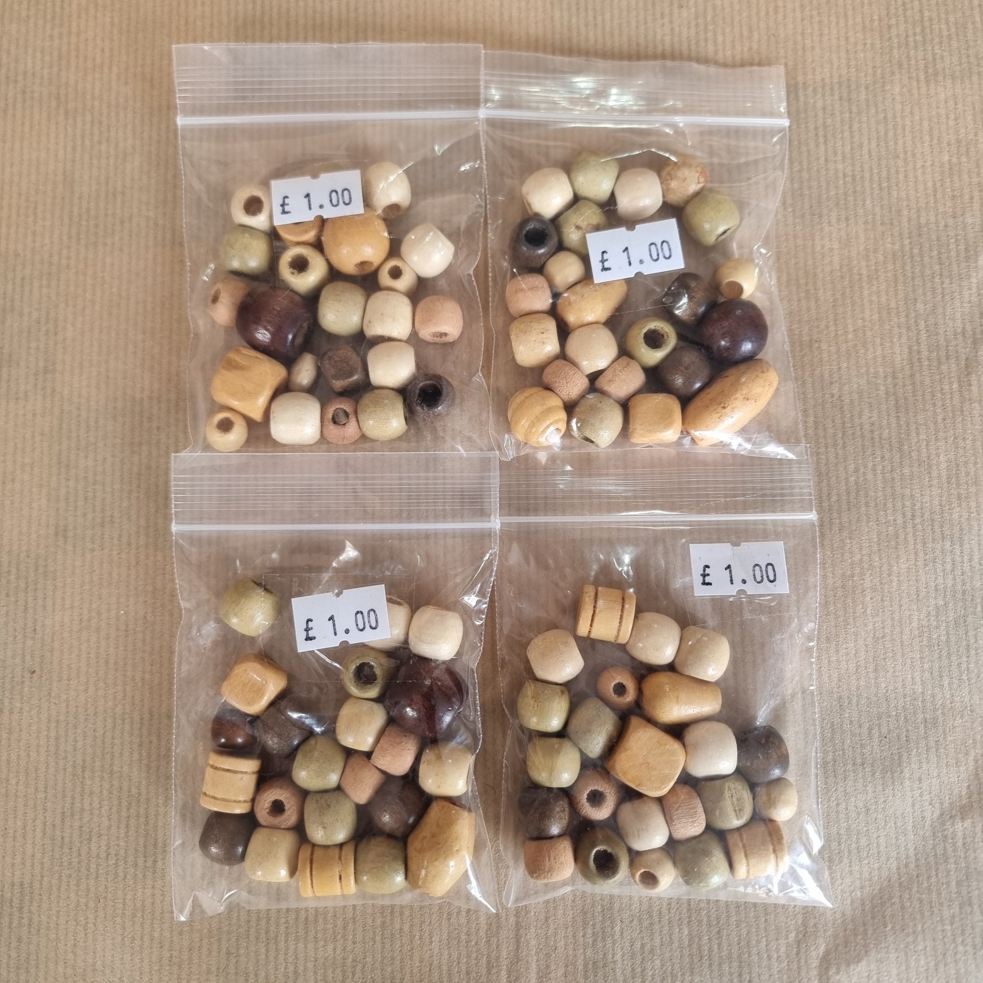 Assorted Neutral Tone Wooden Beads