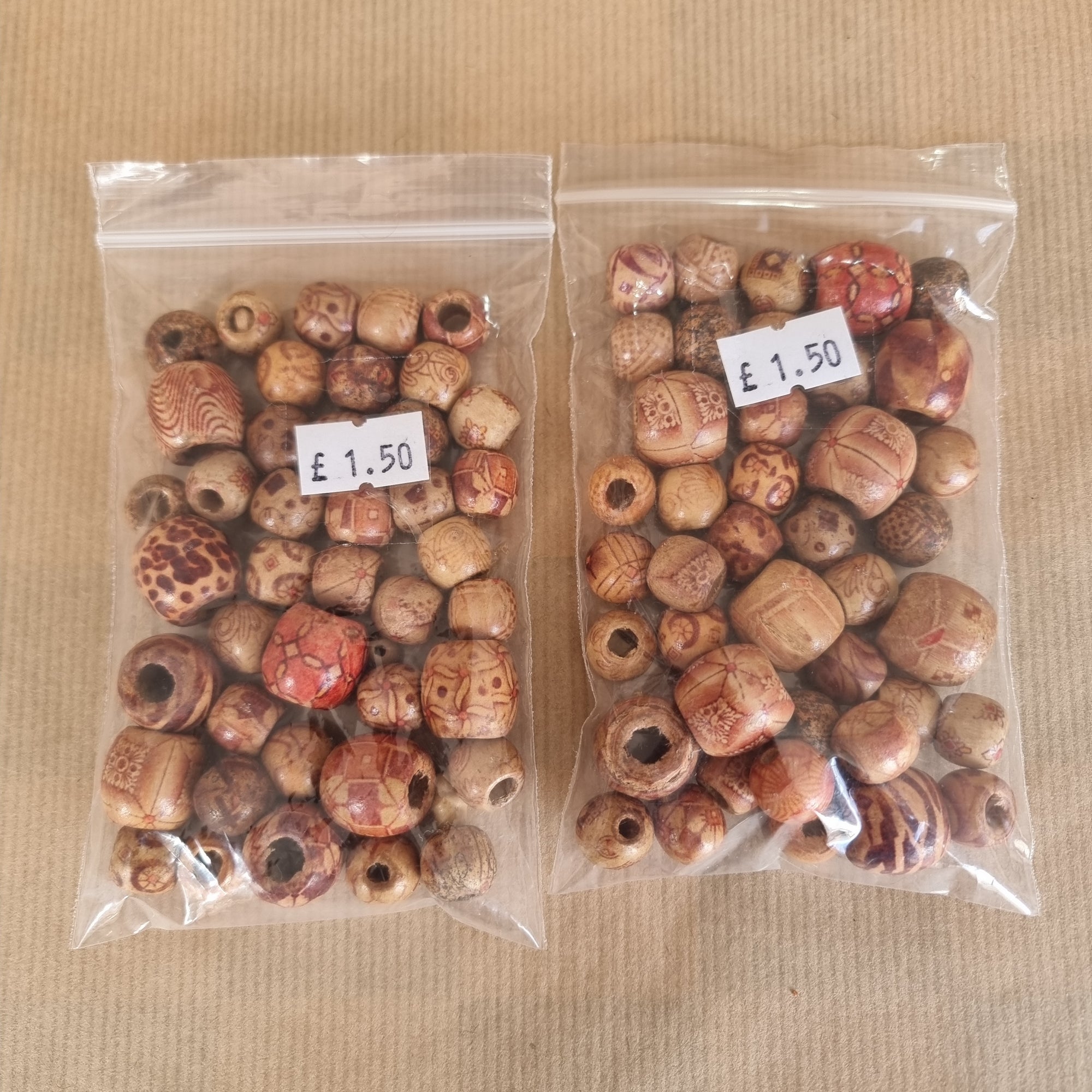 Assorted Patterned Wooden Beads