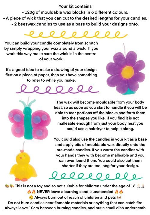 Mouldable candle making kit ~ pastel colours
