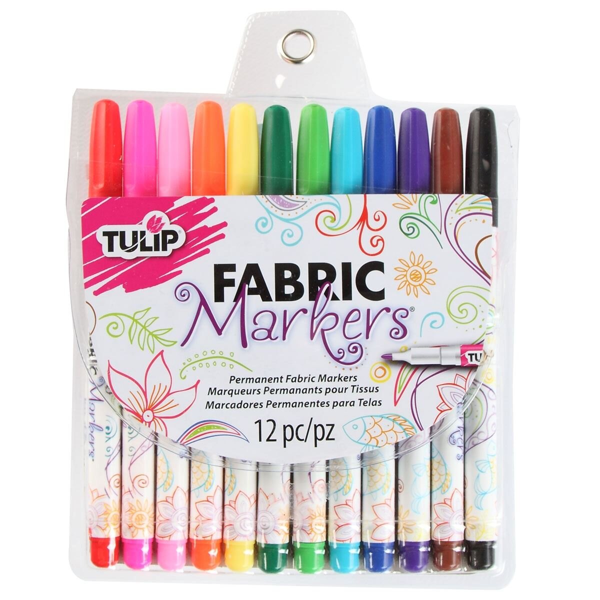 Fine Tip Fabric Markers - 12 Multipack