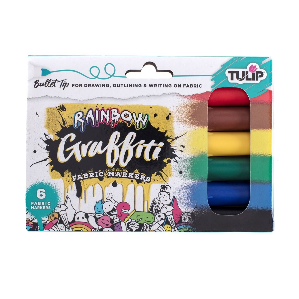 Graffiti Bullet Tip Marker - 6 Multipack in Rainbow