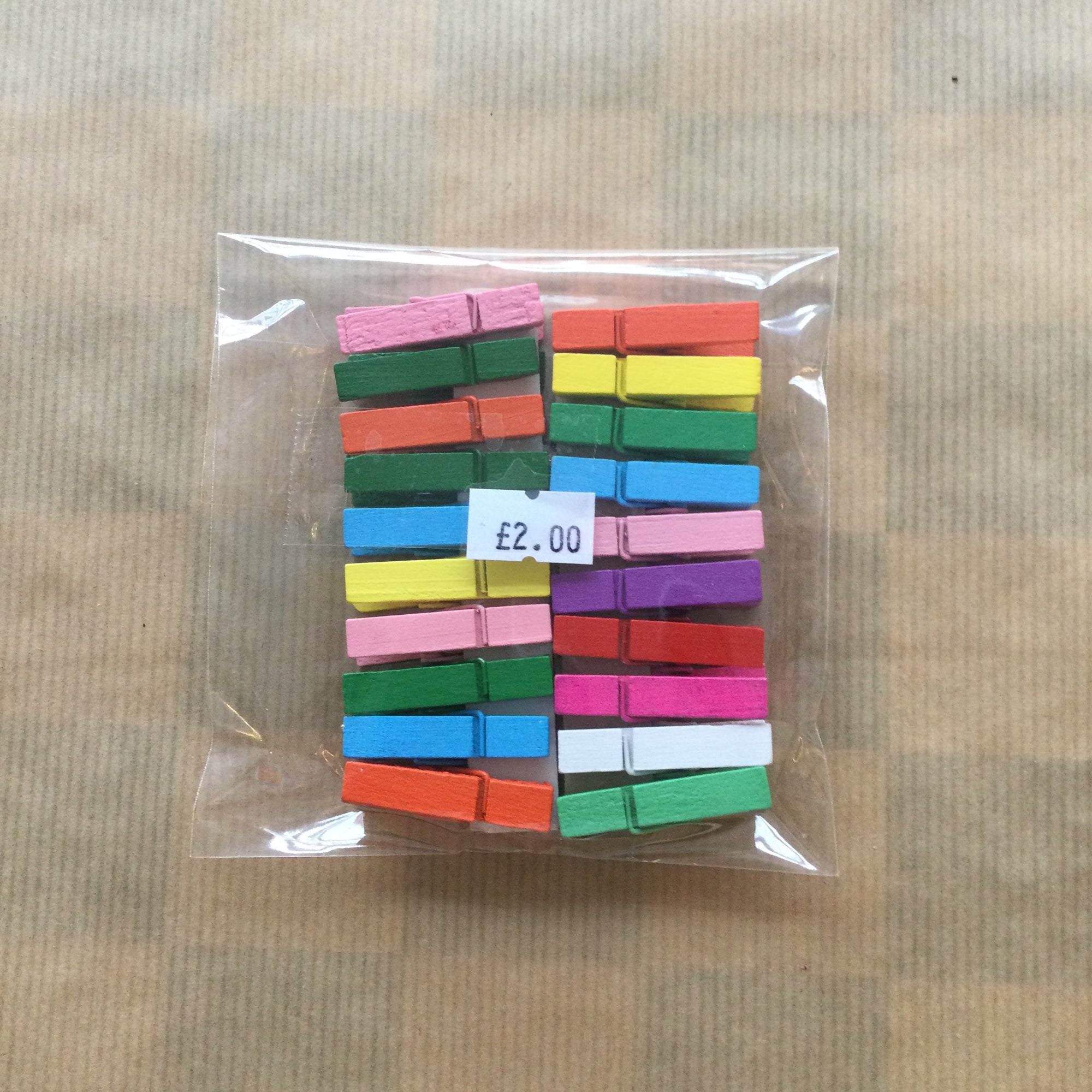 Multicolour Wooden Mini Pegs